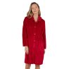 Robe de chambre boutonnée en velours Rouge