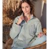 Gilet pour femme en velours vert