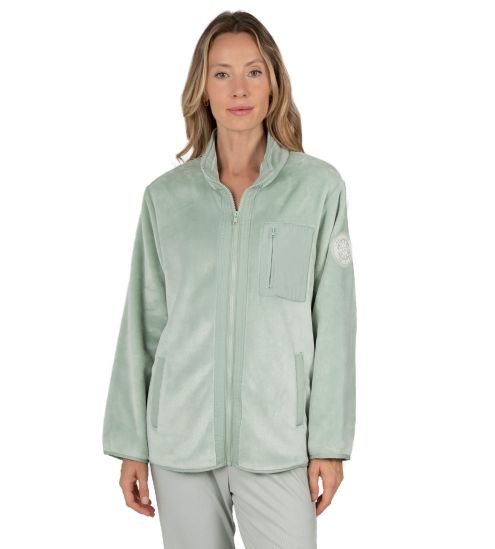 Gilet pour femme en velours vert