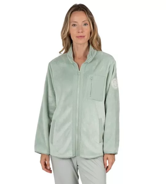 Gilet pour femme en velours vert