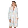 Robe de chambre boutonnée en pilou Bleu Ciel