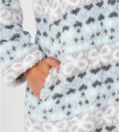 Robe de chambre longue douce Gris