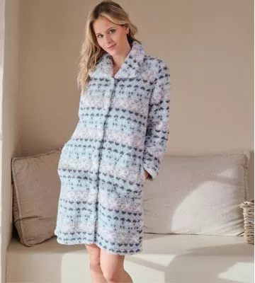 Robe de chambre longue douce Gris