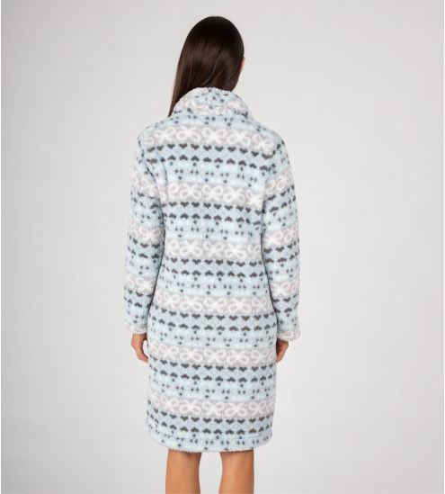 Robe de chambre longue douce Gris