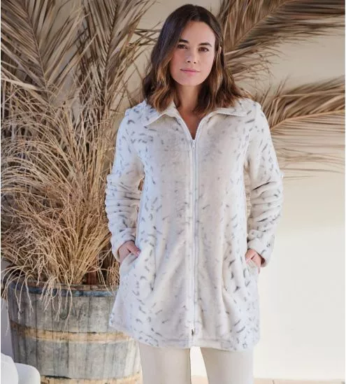 Gilet pilou à fermeture éclair Beige