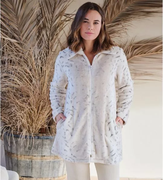 Gilet pilou à fermeture éclair Beige