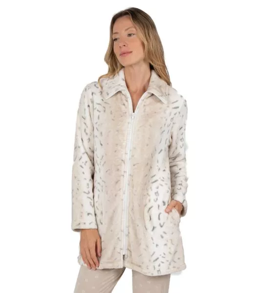 Gilet pilou à fermeture éclair Beige