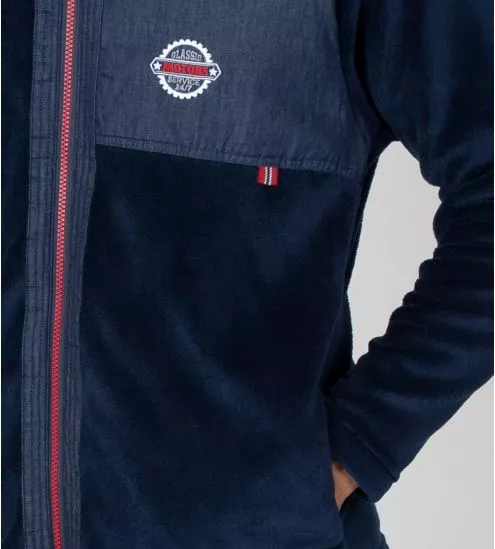 Gilet homme zippé bleu marine