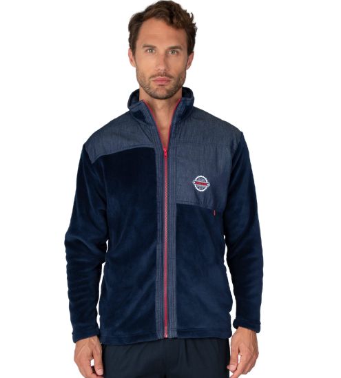 Gilet homme zippé bleu marine
