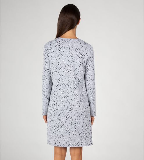 Liquette manches longues imprimé à pois gris