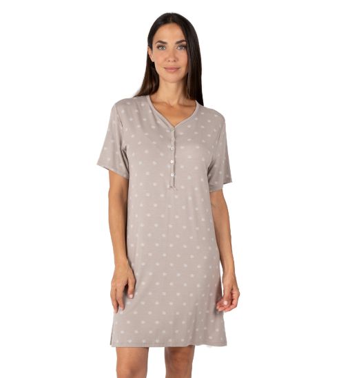 Liquette beige manches courtes en fibre de bambou Vison