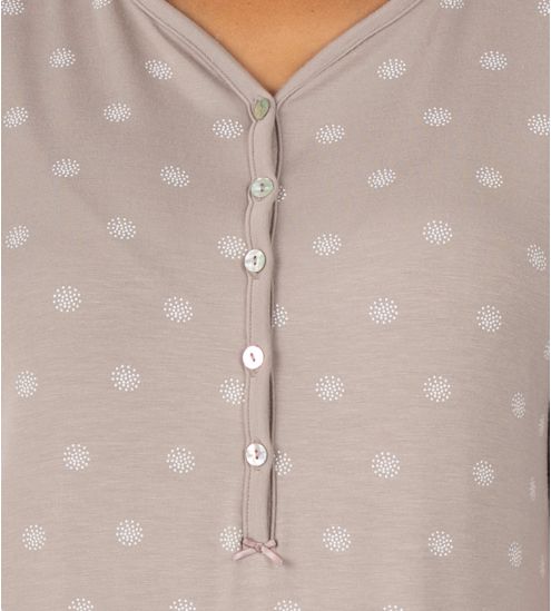 Beige flüssiger Kurzarm in...
