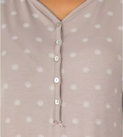 Liquette beige manches courtes en fibre de bambou Vison