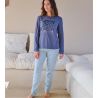 Pyjama interlock imprimé léopard Bleu Foncé