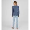 Pyjama interlock imprimé léopard Bleu Foncé