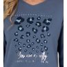 Pyjama interlock imprimé léopard Bleu Foncé