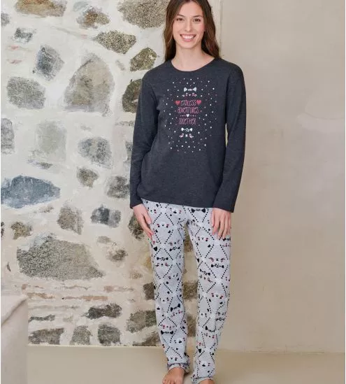Pyjama Langarm bedruckt...