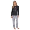 Pyjama manches longues imprimé animal Gris Anthracite