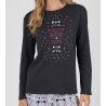 Pyjama manches longues imprimé animal Gris Anthracite