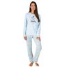 Pyjama polaire chaud femme Bleu Ciel