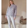 Pyjama pilou chaud femme Gris