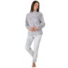 Pyjama pilou chaud femme Gris