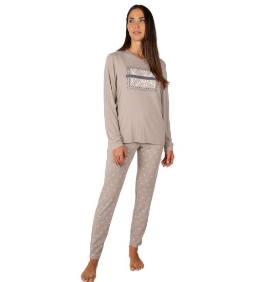 Pyjama beige en fibre de bambou Vison