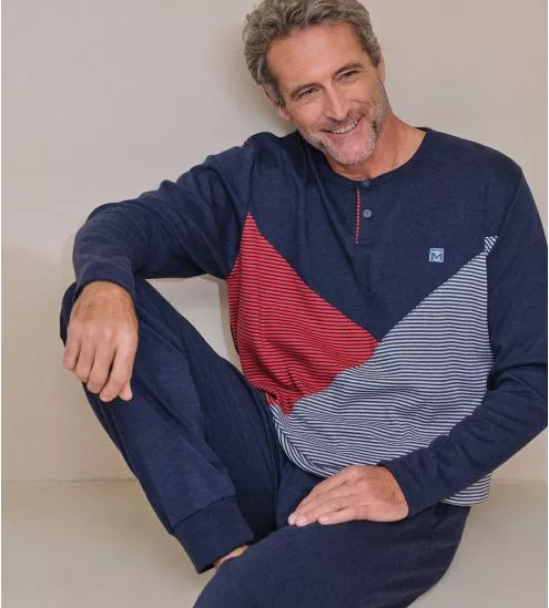 Pyjama chaud homme Bleu Chiné