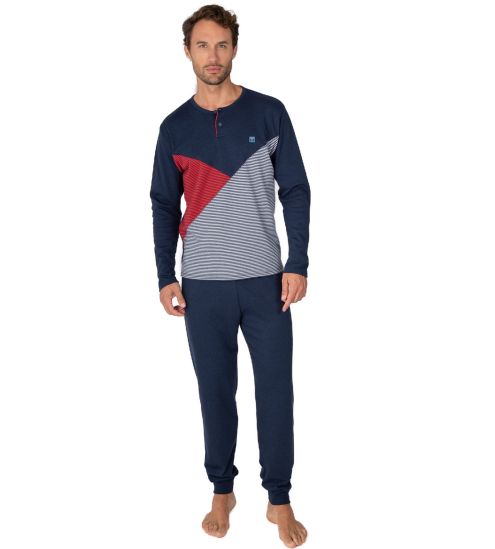 Pyjama chaud homme Bleu Chiné