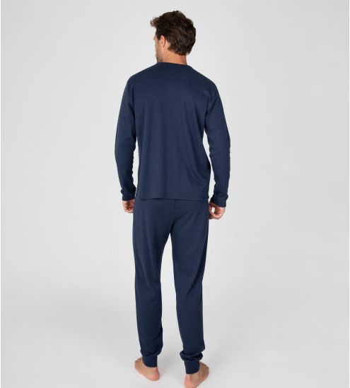 Pyjama chaud homme Bleu Chiné