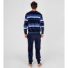Pyjama velours chaud homme Bleu