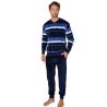Pyjama velours chaud homme Bleu