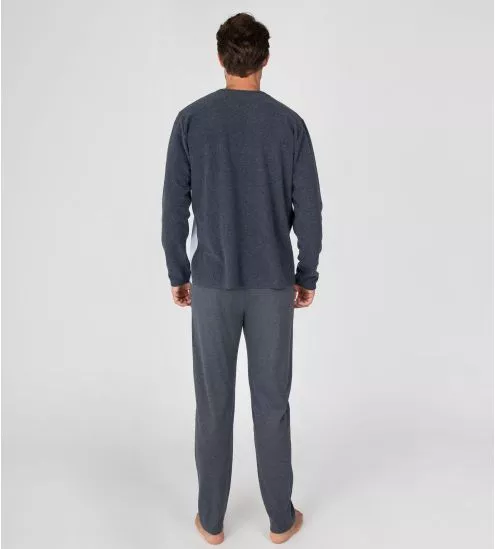 Pyjama chaud en polaire homme Gris