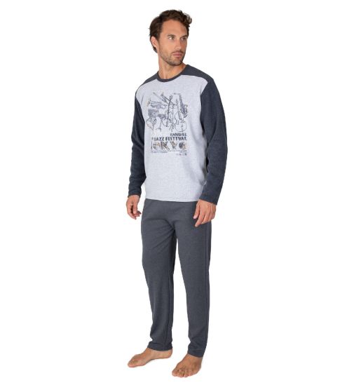 Pyjama chaud en polaire homme Gris