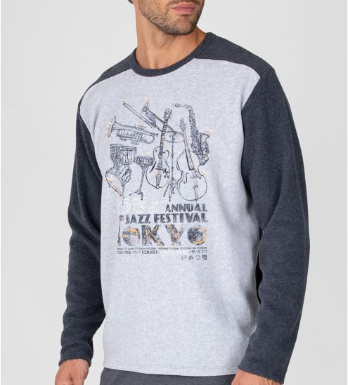Pyjama chaud en polaire homme Gris