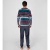 Pyjama homme en velours à rayures Bleu