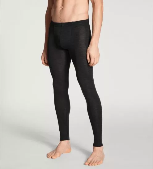 Caleçon long homme en laine et soie Wool & Silk Gris Anthracite