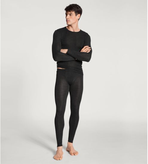 Caleçon long homme en laine et soie Wool & Silk Gris Anthracite