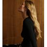 Pull fin noir en laine et soie Silky Wool Glam Noir