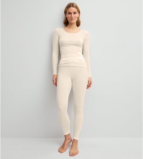Legging en laine et soie femme True Confidence Pearl Cream