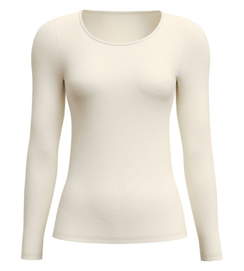T-shirt femme en laine et soie True Confidence Pearl Cream