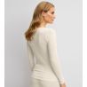 T-shirt femme en laine et soie True Confidence Pearl Cream