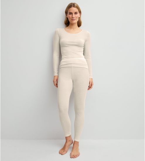 T-shirt femme en laine et soie True Confidence Pearl Cream