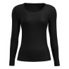 T-shirt femme en laine et soie True Confidence Noir