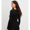T-shirt femme en laine et soie True Confidence Noir