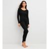 T-shirt femme en laine et soie True Confidence Noir
