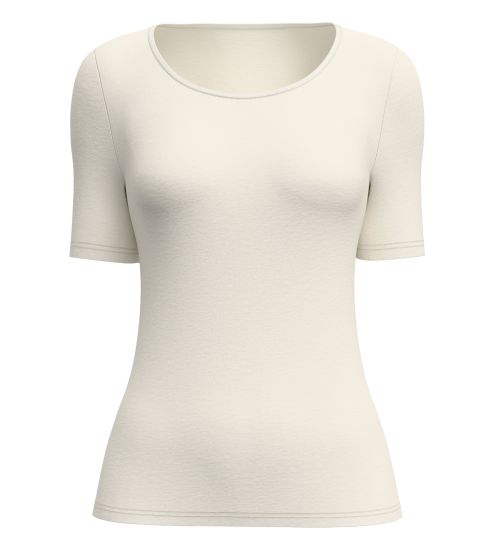 T-shirt en laine et soie True Confidence Pearl Cream