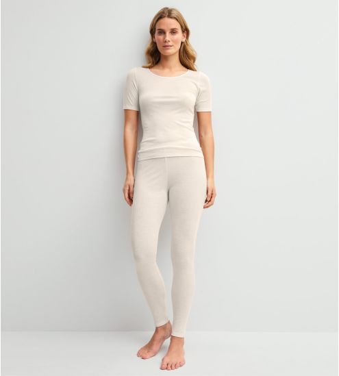 T-shirt en laine et soie True Confidence Pearl Cream
