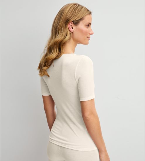 T-shirt en laine et soie True Confidence Pearl Cream