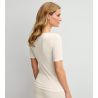 T-shirt en laine et soie True Confidence Pearl Cream